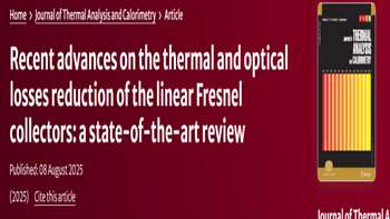 انتشار مقاله مروری در ژورنال معتبر بین‌المللی در زمینه گردآورنده فرنل خطی